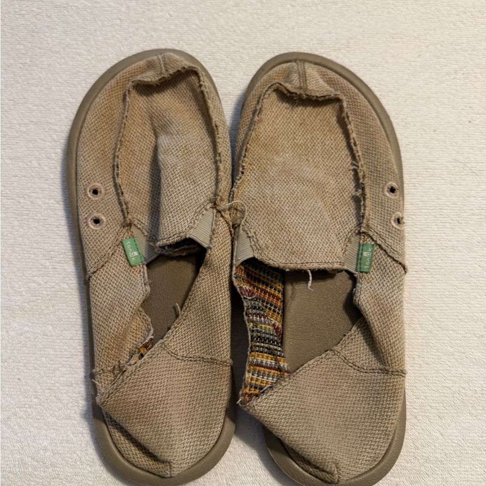 Sanuk Kids Slip-On Sneakers in Tan - Picture 2 of 3